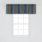 Ambesonne Dog Lover Window Valance, Paw Print Pattern Diamond Shaped Rhombus Shapes Design Geometric Arrangement, Curtain Valance for Kitchen Bedroom Decor with Rod Pocket, 54" X 18", Petrol Blue
