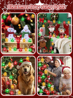 Christmas Fairy Lights Battery Operated with Remote, 10FT 30 LED Gingerbread Man Christmas Tree Lucky Bag String Lights with 8 Modes & Timer, Twinkle Lights for Outdoor Indoor Party Xmas Decorations