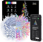BrizLabs Smart Christmas String Lights,115FT 300 LED Color Changing Christmas Lights App & Voice Control, Cool White & Multicolor Mini Light String, Music Sync Xmas Tree Light for Indoor Outdoor Decor