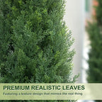 3FT Artificial Cedar Topiary Trees with Rustic Barrel Planter, Outdoor Indoor Realistic Faux Pine Shrubs Plants, Fake Cypress Trees for Home Offices Porch Decor, Set of 2