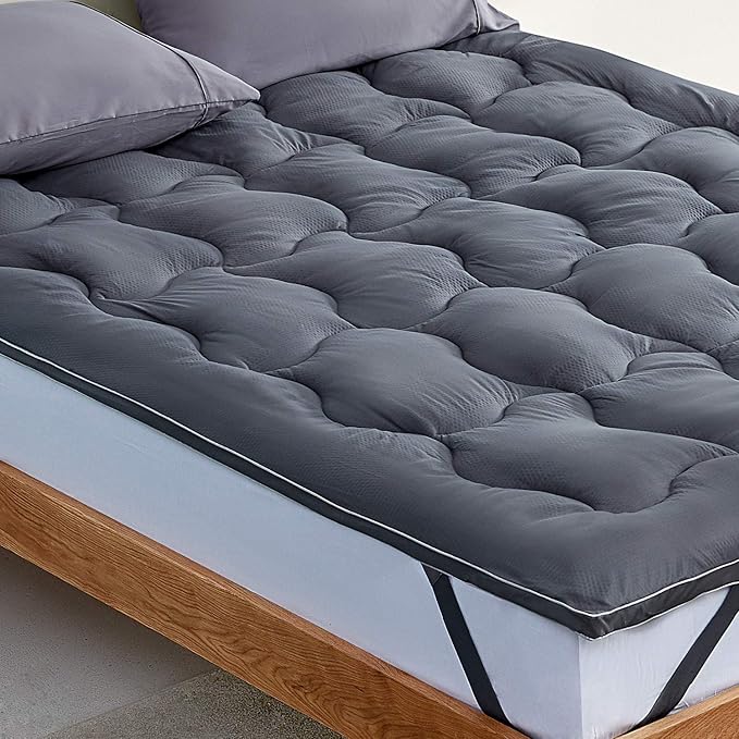 SLEEP ZONE Full Mattress Topper Cooling Mattress Pad Cover Fluffy Down Alternative Bed Topper 8-21 Inch Deep Pocket, Full