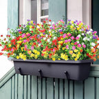 AGIRL 24 Bundles Artificial Flowers Outdoor,No Fade Fake Plastic Flowers Faux Plants for Decoration Hanging Planters Indoor Outside Garden Porch Window Box Home Farmhouse Wedding