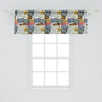 Ambesonne Vintage Window Valance, Original Retro Style License Plates Personalized Creative Travel Vacation, Curtain Valance for Kitchen Bedroom Decor with Rod Pocket, 54" X 18", Green Blue Yellow