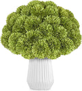 36 Pcs Artificial Chrysanthemums Flowers Green Ball Flower Silk Fake Mums Flowers for Home Decor Outdoor Wedding Floral Arrangement St Patricks Day Table Centerpiece