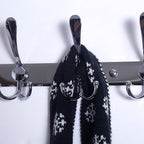 Dseap Coat Rack Wall Mount - 29.5” Long 8-Tri-Hooks Heavy Duty Coat Hanger Rail Wall Hooks for Hanging Coats Hats Clothing Clothes Purse Mudroom Entryway, Chromed, Pack of 2