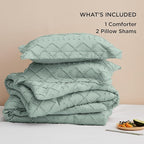 Bedsure California King Comforter Set - Sage Green Comforter, Boho Tufted Shabby Chic Bedding for Kids, 3 Pieces Vintage Farmhouse Bed Set for All Seasons, Fluffy Soft Bedding with 2 Pillow Shams