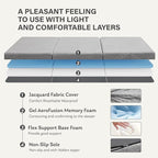 MLILY Tri-Fold Memory Foam Mattress, 4 inch Twin XL Folding Mattress with Collapsible and Washable Cover, Travel and Guest Mat, 80"×38"×4", Grey