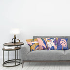 Ambesonne Exotic Throw Pillow Cushion Case Pack of 4, Tropical Themed Leaves Branches Monstera Plant Summer Vibes Pastel, Modern Accent Double-Sided Digital Printing, 16", Peach Blue Violet Mustard
