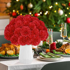 36 Pcs Artificial Chrysanthemums Flowers Red Flowers Fake Mums Silk Flowers for Spring Home Decor Christmas Floral Arrangement Halloween Table Centerpiece