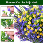 Artificial Plants Outdoor, 20PCS Artificial Flowers, UV Resistant Fake Flowers, Faux Flowers for Outdoor Planters for Home Garden Outside Porch Decor