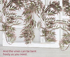 RECUTMS Artificial Hanging Willow Leaves Greenery 2Pcs 5.7Ft Fake Silk Leaves Ivy Garland Faux Vine Plants Decoration for Indoor Outdoor Home Garden Wedding Jungle Birthday Party Table Spring Decor