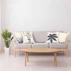 Ambesonne Botanical Throw Pillow Cushion Case Pack of 4, Minimalist Watercolor Painting Leaves Agave Branches Plant in a Pot, Modern Accent Double-Sided Digital Printing, 24", Purpleblue and Dimgray