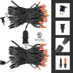 Dazzle Bright Purper and Orange Halloween Lights, 40FT 200 Count Mini String Lights, Waterproof Halloween Decorations for Outdoor Indoor Patio Home Party Garden Yard Decor