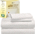 California Design Den Full Size Bed Sheets Set - 400 Thread Count Sateen, Natural 100% Cotton Sheets, Deep Pocket Cooling and Durable Bedding - Soft Floral