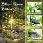 Anordsem Solar Lights Outdoor Decorative: Bendable Copper Wire with 120 LED Firework Beads - Waterproof DIY Warm Fun Decorating Yard Garden Patio - Christmas Gifts for Homeowner Over 30