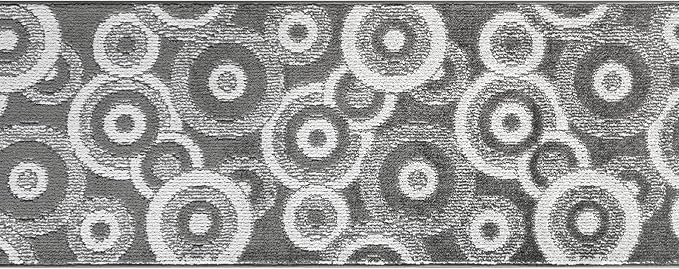 Custom Length Cut to Size Retro Modern Geometric Carpet Runner Rug for Hallways, Non Slip Rubber Backed, 31 inch Wide X Customized Length, Geo Grey, 31 inch X 23 feet