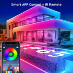 FBZ 60Ft Outdoor Waterproof LED Strip Lights,Music Sync RGB IP65 Led Lights with App Control and Remote,Color Changing Waterproof Led Rope Lights for Outdoor,Balcony,Roof,Garden,Stairs Party (60FT)