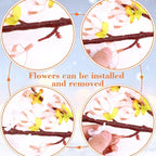 Giegxin Set of 8 Silk Cherry Blossom Branches Cherry Blossom Tree Stems Long Stem Artificial Flowers for Tall Vase Flowers for Home Wedding Vase Floral Arrangements, 39.37 Inch(White)