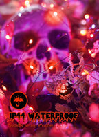 5 Pack Fairy Lights Battery Operated, 7 Feet 20 Led String Lights with Timer, Waterproof Firefly Lights for Party Haunted House Indoor Outdoor Halloween Decorations, 6 Hours on/18 Hours Off, Orange