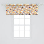 Ambesonne Dragonfly Window Valance, Uneven Big Repetitive Winged Bug 2 Pairs of Patched Wings Flying Orange Blobs, Curtain Valance for Kitchen Bedroom Decor with Rod Pocket, 54" X 18", Sand Brown