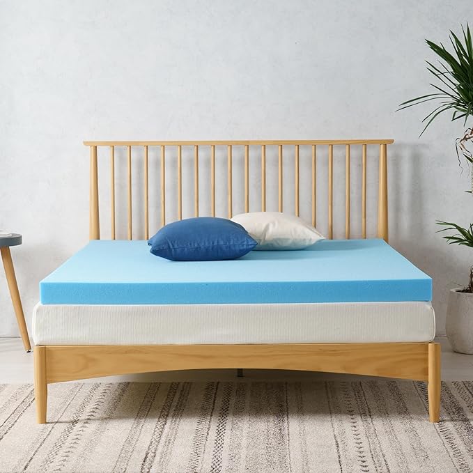 ZINUS 3 Inch Green Tea Cooling Gel Memory Foam Mattress Topper, Smaller, More Convenient WonderBox Packaging, Cooling Gel Foam, CertiPUR-US Certified, Full