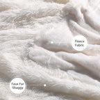 Tuddrom Decorative Extra Soft Faux Fur Blanket Twin Size 70" x 78",Solid Reversible Fuzzy Fluffy Cozy Plush Blanket for Couch Sofa Bed,Cream White