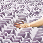 Mellow 3 Inch 5-Zone Memory Foam Mattress Topper, Soothing Lavender Infusion, Dorm Essentials, Queen