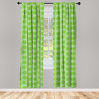 Ambesonne Lime Green Window Curtains Pack of 2, Simplistic Formless Geometric Shapes in Different Shades Theme, Lightweight Set with Rod Pocket, 4 Panels of - 28" x 84", Green