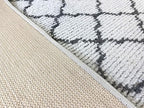 Custom Size Modern Runner Rug Carpet for Hallway Entryway Foyer Kitchen, Slip Resistant Latex Rubber Backed 31 inch Wide X Customized Length, Trellis Grey, 31 inch X 15 feet