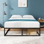 Zinus Joseph 14 Inch Platform Bed Frame, Wood Slat Support, No Box Spring Needed, Eco Friendly WonderBox(TM) Packaging, Easy Assembly, Black, Queen