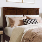 AFI, Madison Full Solid Wood Panel Headboard with Attachable Charger, Walnut
