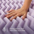 LUCID Lavender Infused 2 Inch Memory Foam Mattress Topper with 5 Zones – Full Size – Plush Feel – CertiPUR Certified – Dorm Room Essentials