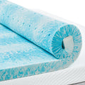 PERLECARE 4 Inch Full Memory Foam Mattress Topper, Cooling Gel Infused Mattress Pad, Ventilated Bed Topper for Pressure Relief, CertiPUR-US Certified, Blue