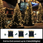 LAMPHOME Super-Bright Extendable Warm White Christmas Lights Decoration 150Lights 31.9ft UL Certified Mini Bulb String Lights Set for Outdoor Christmas Tree Garden Holiday Party Patio Wedding Decor