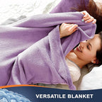 Walensee Fleece Blanket Plush Throw Fuzzy Lightweight (Throw Size 50x60 Lavender) Super Soft Microfiber Flannel Blankets for Couch, Bed, Sofa Ultra Luxurious Warm and Cozy for All Seasons