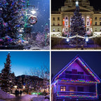 Solar String Lights Outdoor, 2 Pack Total 80FT 200 LED Solar Christmas Twinkle Lights Outside Waterproof Copper Wire 8 Modes Solar Fairy Lights for Garden Tree Party Patio Christmas Decor (Multicolor)