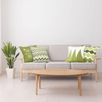 Ambesonne Modern Throw Pillow Cushion Case Pack of 4, Geometric Style Pattern of Triangles Zigzags Love Home Phrase Design, Modern Accent Double-Sided Digital Printing, 20", Olive Green and White