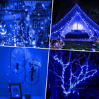 Decute 500LED 164FT Fairy String Lights Halloween Lights Silver Wire with Remote, Firefly Starry Light for DIY Christmas Tree Costume Wedding Party Table Centerpiece Decor Blue