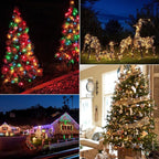 Battery Operated Christmas Lights 2 Pack 18 Feet 50 LED Clear Mini String Lights with 8 Modes Waterproof Tree Lights for Xmas Outdoor Indoor Holiday Party Garden Decor, Warm White + Multicolor
