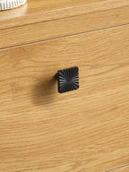 2 Pack Black Cabinet Knobs Square Drawer Pulls Bathroom Dresser Handles Hardware Zinc Alloy