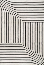 Eyely NCS101G-3 Odense High-Low Minimalist Angle Geometric Black/White 3 ft. x 5 ft. Area Rug, Black/White, 3 ft. x 5 ft., Indoor, Area Rug