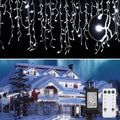 Led Icicle Christmas Lights Outdoor, 19.6 Feet 54 Drops with 306 Led, 8 Modes Timing Connectable Twinkle Decor Fairy String Lights for Patio Indoor Outside Hanging Icicle Lights, Pure White