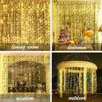 KASZOO 12 Pack Artificial Ivy Leaf Plants with 240 LED Window Curtain String Lights, Fake Plants Vine Hanging Garland, Hanging for Wall Party Wedding Room Home Kitchen Indoor & Outdoor Decoration