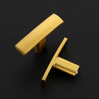 15 Pack Gold Cabinet Knobs - Curved Cabinet Pulls Brushed Brass Knobs for Kitchen Cabinet Drawer Solid Dresser Knobs for Cabinet Hardware 1-3/4in Length Single Hole