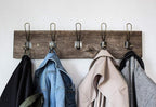 Rustic Coat Hooks Wall Mounted - 10 Pack of Vintage Double Coat Hangers with Large Metal Screws Included - Hard Antique Industrial Heavy Duty Hook Set - Best for Farmhouse Shabby Chic Hanging Look