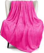 Exclusivo Mezcla Extra Large Fleece Throw Blanket for Couch, Sofa, 300GSM Super Soft and Warm Blankets, Hot Pink Throw All Season Use, Cozy, Plush, Lightweight, 50x70 Inches