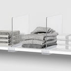 Aolloa 10 PCS Shelf Dividers for Closet Organization Acrylic Clear Closet Shelf Divider for Wooden Shelving Suitable for Wooden or Vertical Shelves Or Bedroom, Kitchen and Office