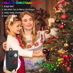 Motion Sensor Music Christmas Lights Outdoor Indoor, 108FT 300LED Christmas Tree Lights, Multicolor Christmas String Lights for Tree Party Holiday