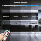 echosari 3.3FT 6000K Strip Lights Battery Operated, Tape Light with Remote 8 Modes Timer Self-Adhesive Cuttable, Strip Lights for Bedroom Cabinets Shelves TV Indoor Decor (Cool White)