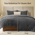 BEDELITE Fleece Twin Comforter Set -Super Soft & Warm Fluffy Grey Faux Fur Bedding, Luxury Fuzzy Heavy Bed Set for Winter with 1 Pillow case